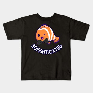 Sofishticated fish in a bow tie Kids T-Shirt